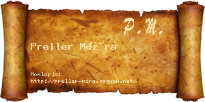 Preller Míra névjegykártya